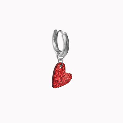 Earring Sparkling Heart Silver