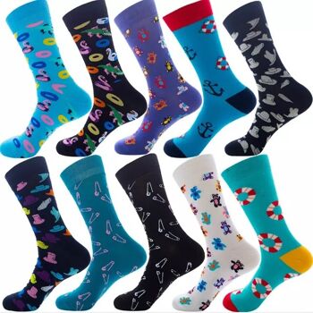 Chaussettes colorées gaies | taille 39-46 | imprimés divers | cadeau de Noël! | Commandez 50 paires et vous recevrez 10 paires GRATUITEMENT ! 6