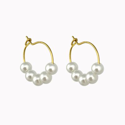 Pearl Hoops Gold