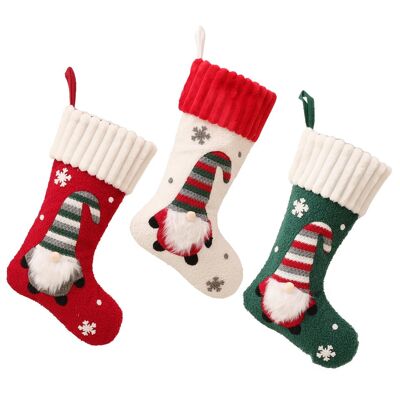 Calza di Natale in pile | morbida calza di natale | decorazione natalizia