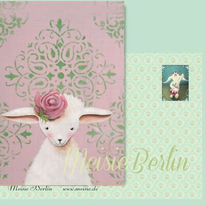 Postcard "Sheep Rosebud"