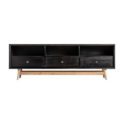 MUEBLE TV SKIEN NEGRO/NATURAL LACADO