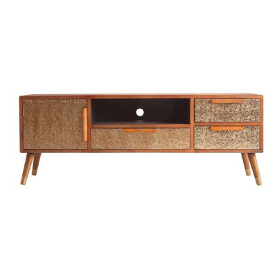 TV CABINET GOLD I BROWN/EMBOSSED GOLD