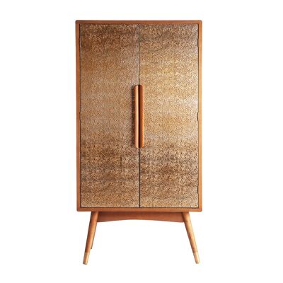 GOLD CABINET I BROWN/EMBOSSED GOLD