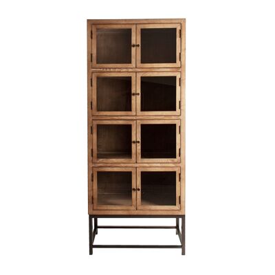DISPLAY CABINET TYLER NATURAL/AGED SILVER