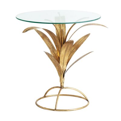 SIDE TABLE OLD GOLD LEAVES