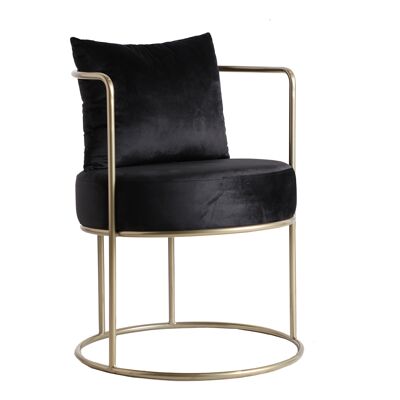 FAUTEUIL GULFI NOIR/VIEIL OR