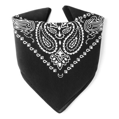 The Black BANDANA by KARL LOVEN superior quality in premium cotton and Individual Kraft packaging