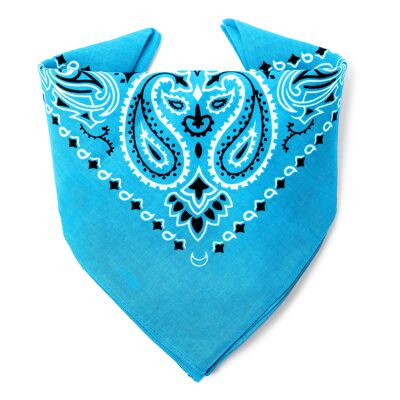 El Azure Blue BANDANA de KARL LOVEN calidad superior en algodón de primera calidad y embalaje Individual Kraft