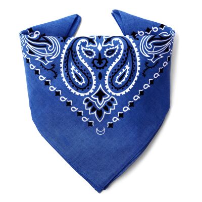 The Royal Blue BANDANA by KARL LOVEN superior quality in premium cotton and Individual Kraft packaging