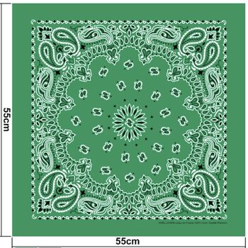 Le BANDANA Vert par KARL LOVEN qualité supérieure en coton premium et emballage Kraft Individuel pour Femme Homme Enfant Moto Chien Accessoire de Mode Retro Vintage Fête Déguisement Séminaire Team Building Soirée Mariage Anniversaire Koh Lanta Jeux 2