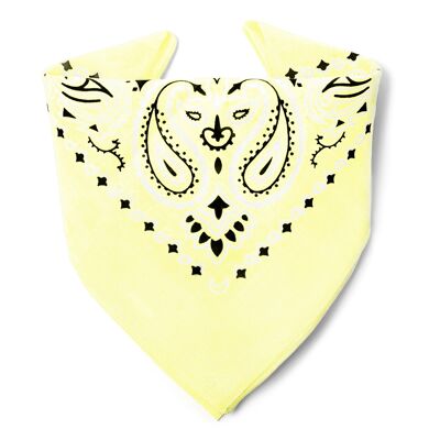 The Pastel Yellow BANDANA by KARL LOVEN superior quality in premium cotton and Individual Kraft packaging