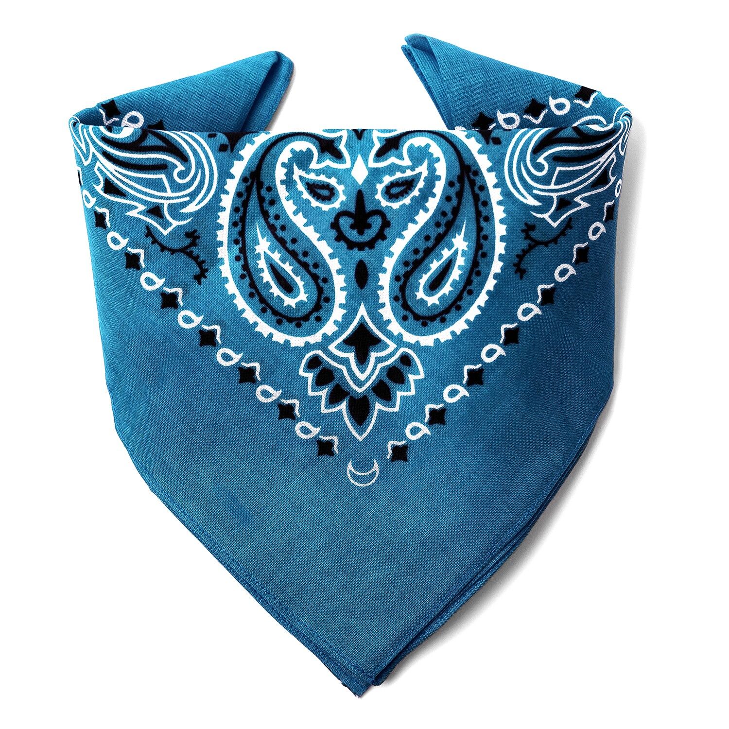 Le BANDANA Bleu Canard par KARL LOVEN qualité supérieure en coton premium et emballage Kraft Individuel pour Femme Homme Enfant Moto Chien Accessoire de Mode Retro Vintage Fête Déguisement Séminaire Team Building Soirée Mariage Anniversaire Koh Lanta Jeux