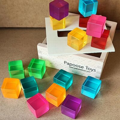 Piezas translúcidas - set de 16 piezas - PAPOOSE TOYS