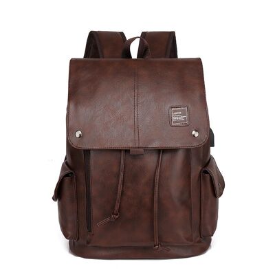 Rucksack aus Leder | PU-Leder | schwarz | braun | Unisex-Rucksack