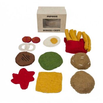 Set repas en laine feutrée - Hamburger Frites - PAPOOSE TOYS 6