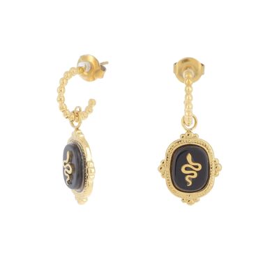 Isis Earrings - Golden Onyx
