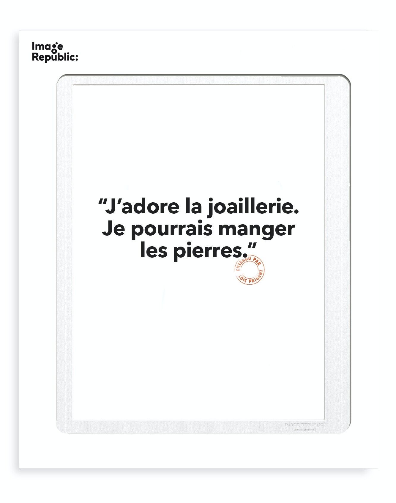 POSTER 30X40 CM 147 LOIC PRIGENT AMO I GIOIELLI. POTREI MANGIARE