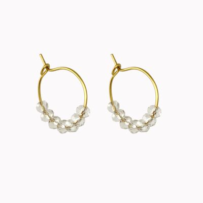 Dazzling Faceted Hoops Gold