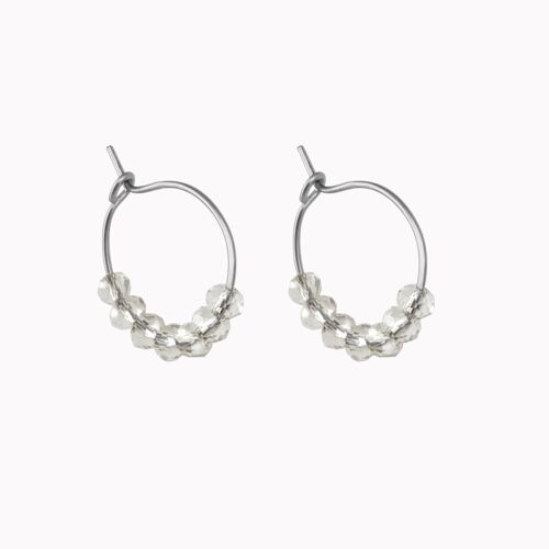 Dazzling Facet Hoops Zilver