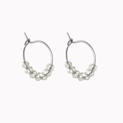 Dazzling Faceted Hoops Silver