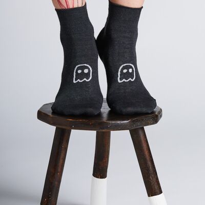 Linen socks made in France – “GHOST” pattern - ANTHRACITE