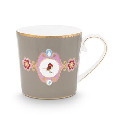 PIP - Taza pequeña Love Birds Medallion - Caqui - 150ml