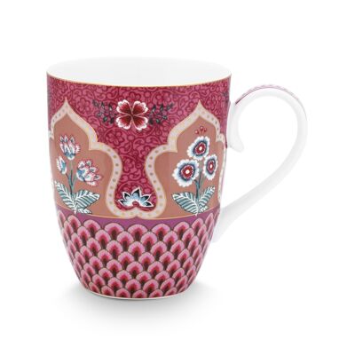 PIP - Grand mug Flower Festival Scallop Deco Framboise 350ml