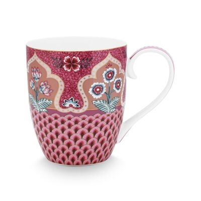 PIP - Maxi mug XL Flower Festival Scallop Deco Frambuesa 450ml