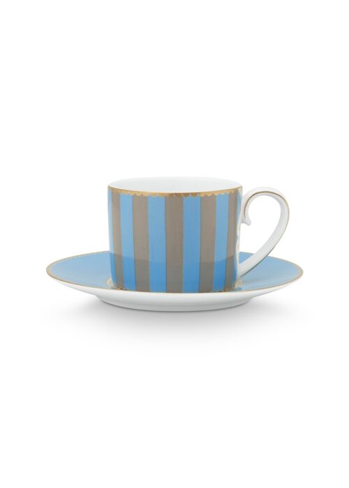 PIP - Paire tasse à café Love Birds - Bleu/Kaki - 125ml