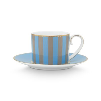 PIP - Love Birds coffee cup pair - Blue/Khaki - 125ml