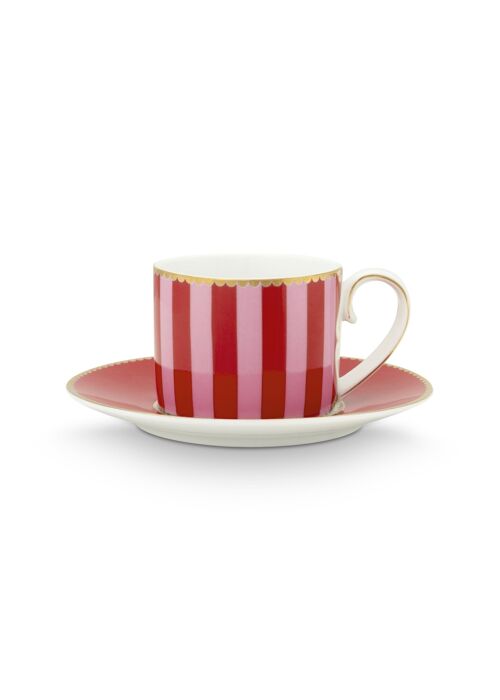 Paire tasse à café Love Birds - Rouge/Rose - 125ml - PIP STUDIO