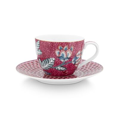 PIP - Pair of Raspberry Flower Festival coffee cups 120ml