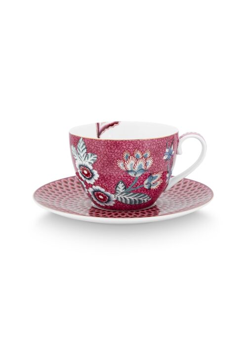 PIP - Paire tasse thé Flower Festival Framboise 280ml