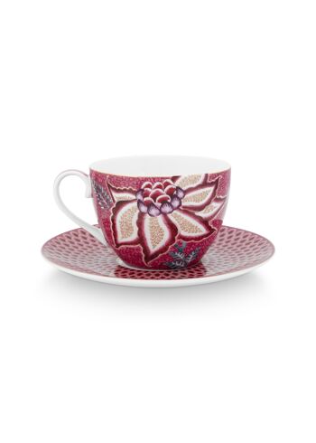 PIP - Paire tasse thé Flower Festival Framboise 280ml 2