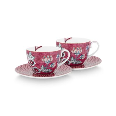 PIP - Juego de 2 tazas de té Flower Festival Frambuesa 280ml