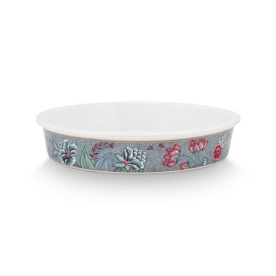 PIP - Flower Festival round baking dish Light blue - 25.5x5cm