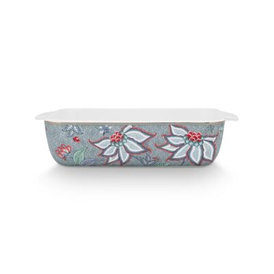 PIP - Teglia rettangolare Flower Festival Azzurro - 27,5x18,5x6,5cm