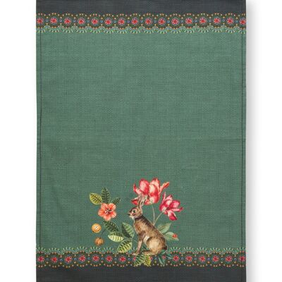 PIP - Winter Wonderland Rabbit Tea Towel - Green - 50x70cm