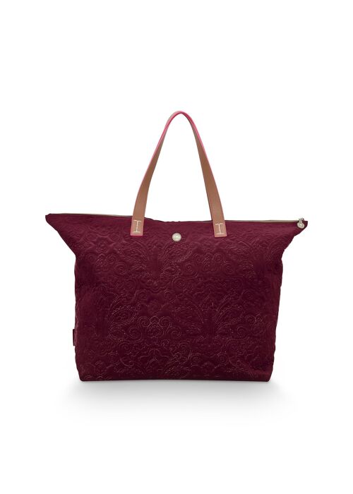 PIP - Tote Bag Velvet Quiltey Days Red 66x20x44cm