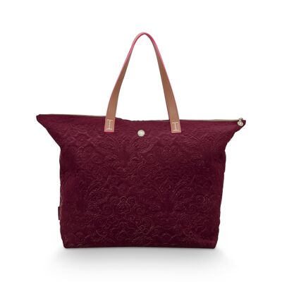 PIP - Bolso Tote Velvet Quiltey Days Rojo 66x20x44cm