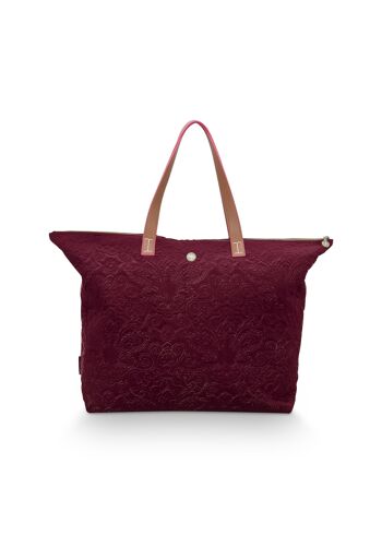 PIP - Tote Bag Velvet Quiltey Days Red 66x20x44cm 1