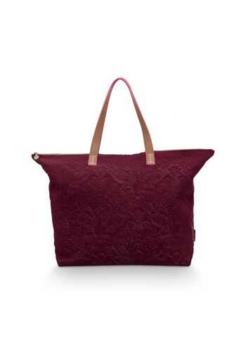 PIP - Tote Bag Velvet Quiltey Days Red 66x20x44cm 2