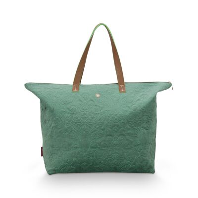 PIP - Tote Bag Velvet Quiltey Days Green 66x20x44cm