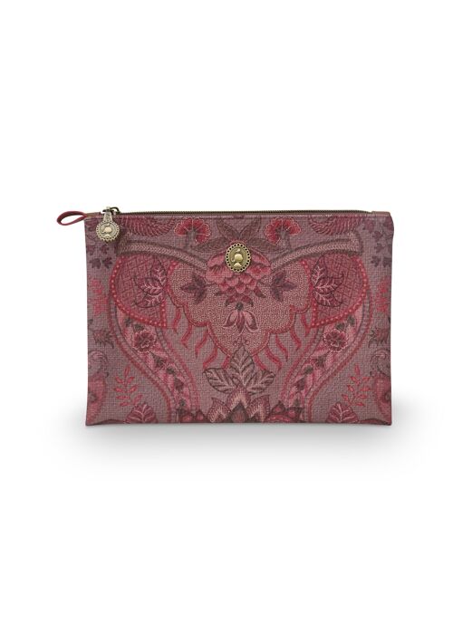 PIP - Cosmetic Flat Pouch Medium Kyoto Festival Dark Pink 24x15.5x1cm