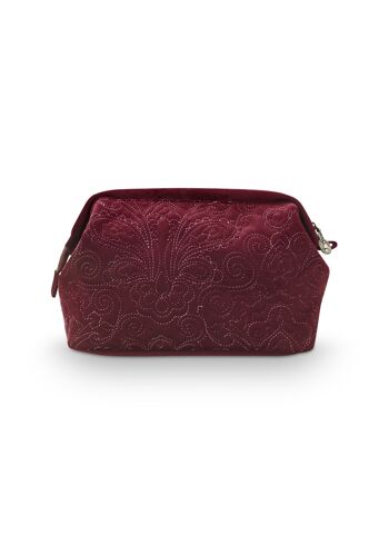 PIP - Cosmetic Purse Large Velvet Quiltey Days Red 26x18x12cm 2