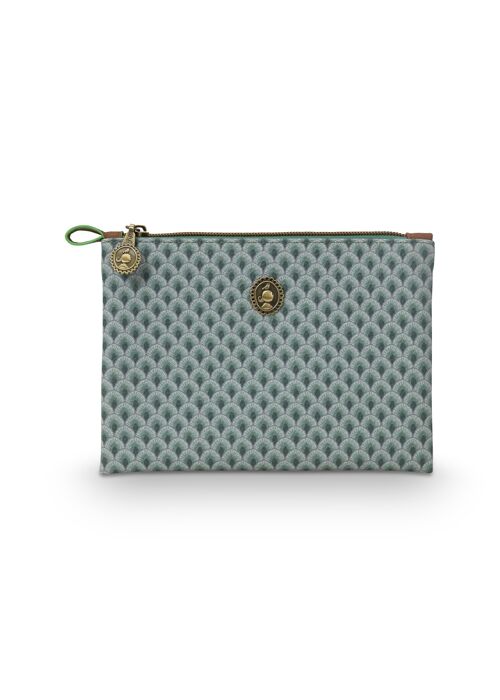 PIP - Cosmetic Flat Pouch Small Kyoto Festival/Suki Green 19.5x13x1cm