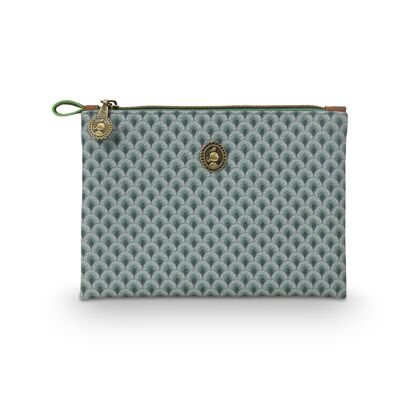 PIP - Cosmetic Flat Pouch Small Kyoto Festival/Suki Green 19.5x13x1cm