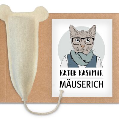 Premium XL Spielmaus für Katzen. In Deutschland von Hand und mit Liebe hergestellt. Natürliches und nachhaltiges Katzenspielzeug