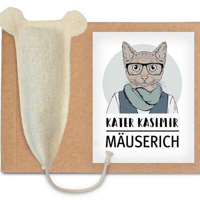 Souris de jeu Premium XL pour chats. Fabriqué à la main et avec amour en Allemagne. Jouet pour chat naturel et durable